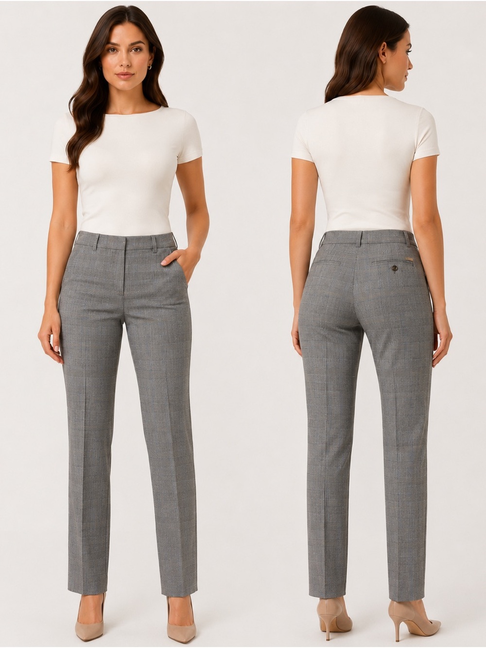 Tommy Hilfiger Gray Straight-Leg Dress Pants